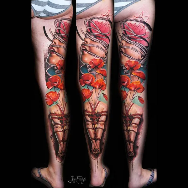 Watercolor tattoo by Jay Freestyle in Amsterdam