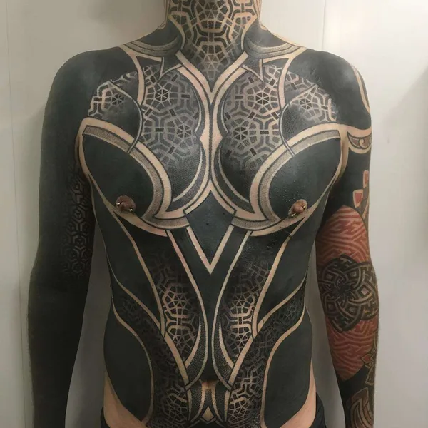 Ornamental tattoo by Pierluigi Deliperi