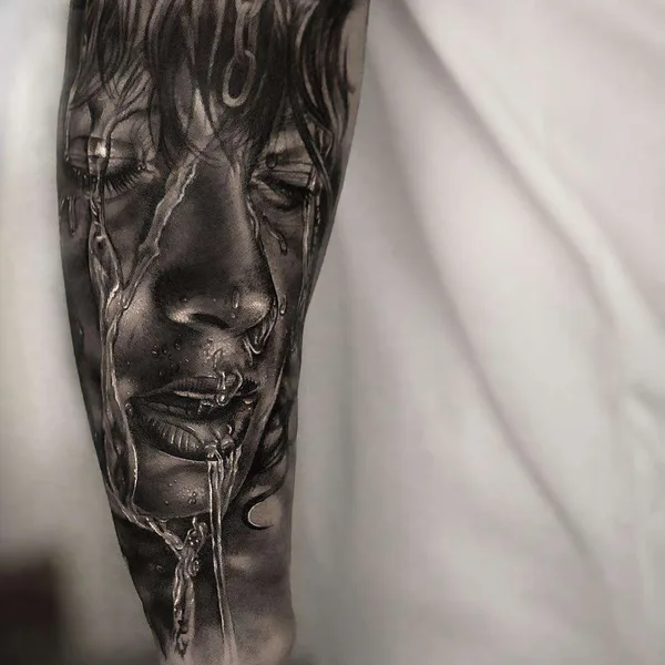 Portrait tattoo by Coreh Lopez in Barcelona
