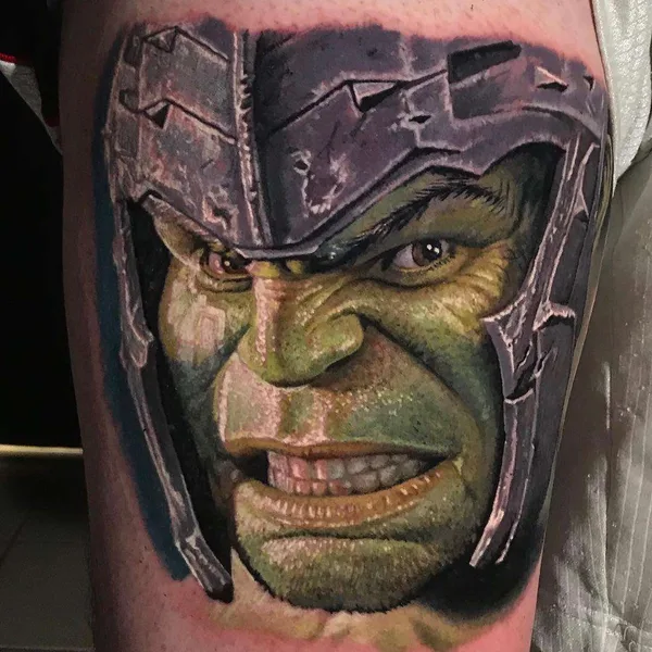Portrait tattoo by Evan Olin