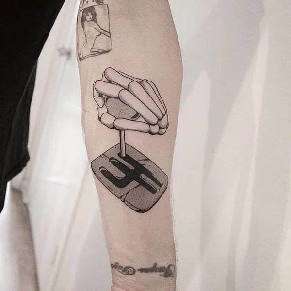 Linework tattoo by Brendon Welfare Dentist in Toronto