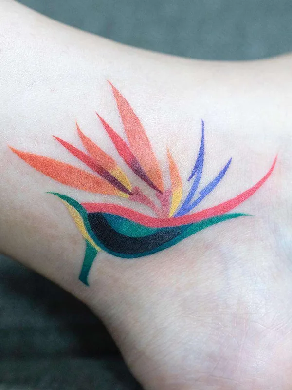 color illustrative tattoo on ankle #21560 | Tattoo Artist Zihee