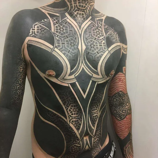 Ornamental tattoo by Pierluigi Deliperi