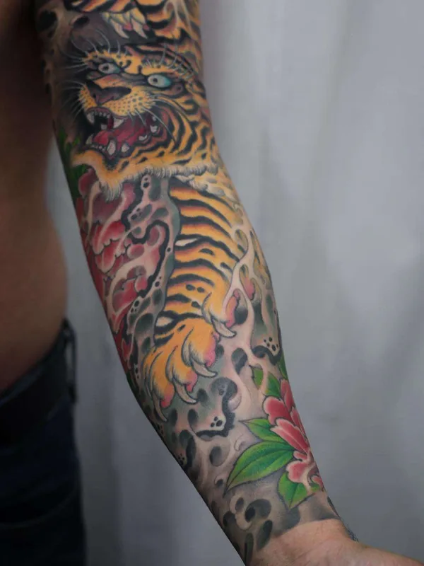 color japanese Tatuaggio su full sleeve #21441 | Tatuatore Johan Svahn
