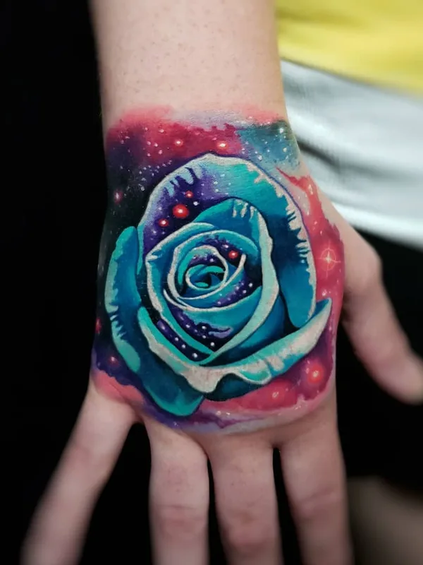 color watercolor tatouage sur hand #25592 | Artiste tatoueur Tyler Malek