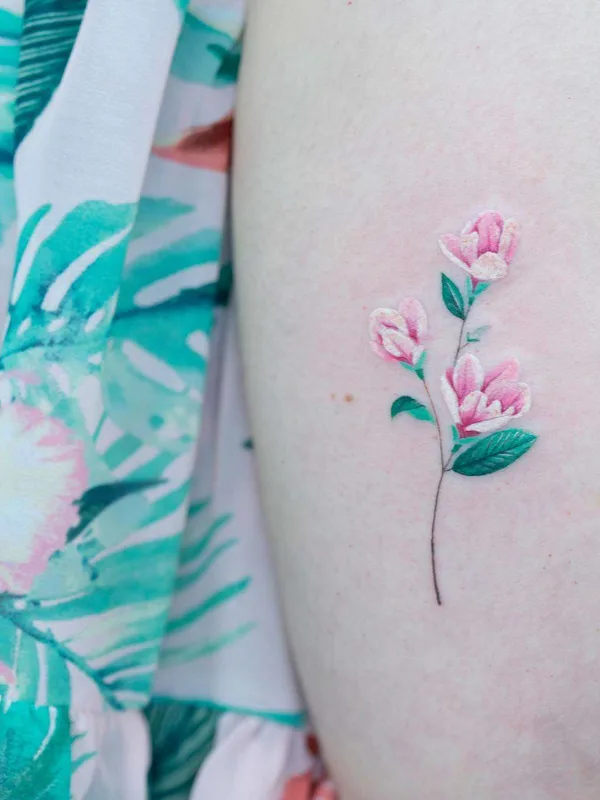 female color botanic tattoo on shoulder #21558 | Tattoo Artist Zihee