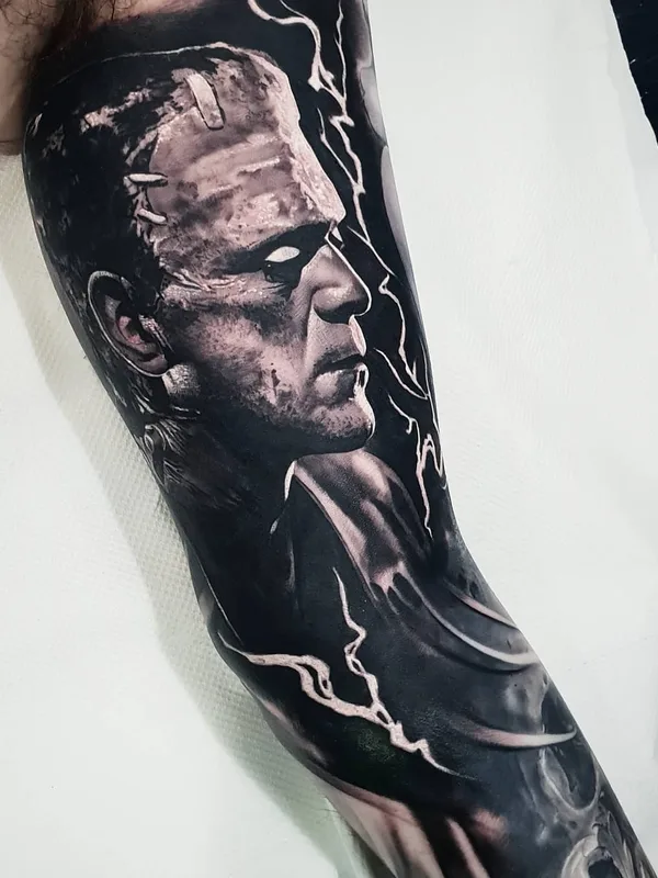 black and grey realism tattoo on full sleeve #26046 | Tattoo Artist Nick Imms
