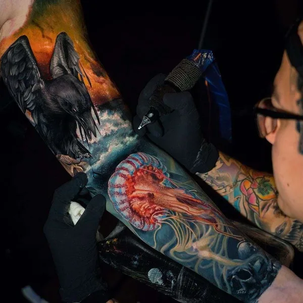 Авторская tattoo by Yomico Moreno in New York City