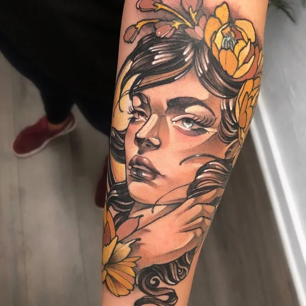 Neo Traditional tattoo by Marty Early