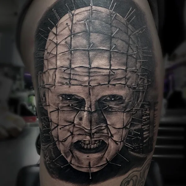 Portrait tattoo by Zhang Po