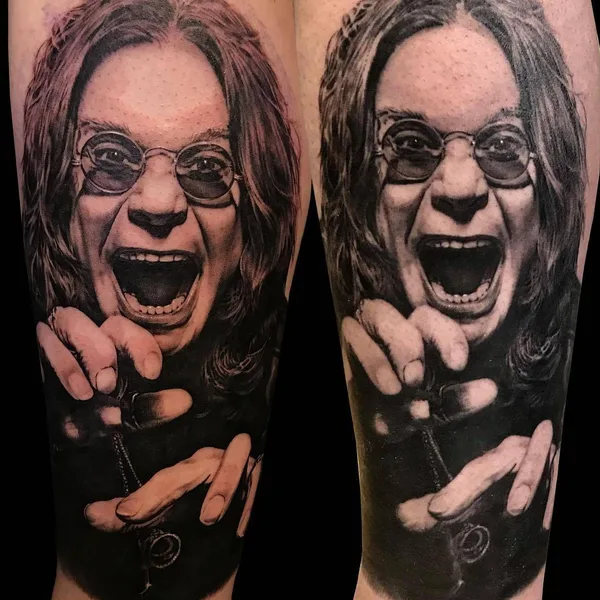 Portrait tattoo by Zhang Po
