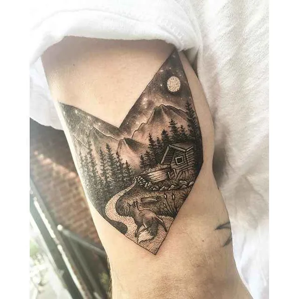 Graphic tattoo by Eva Krbdk in Istanbul
