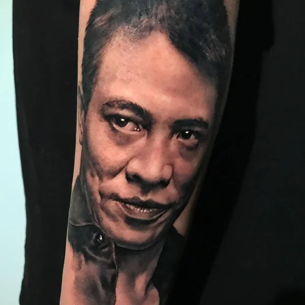 Portrait tattoo by Zhang Po