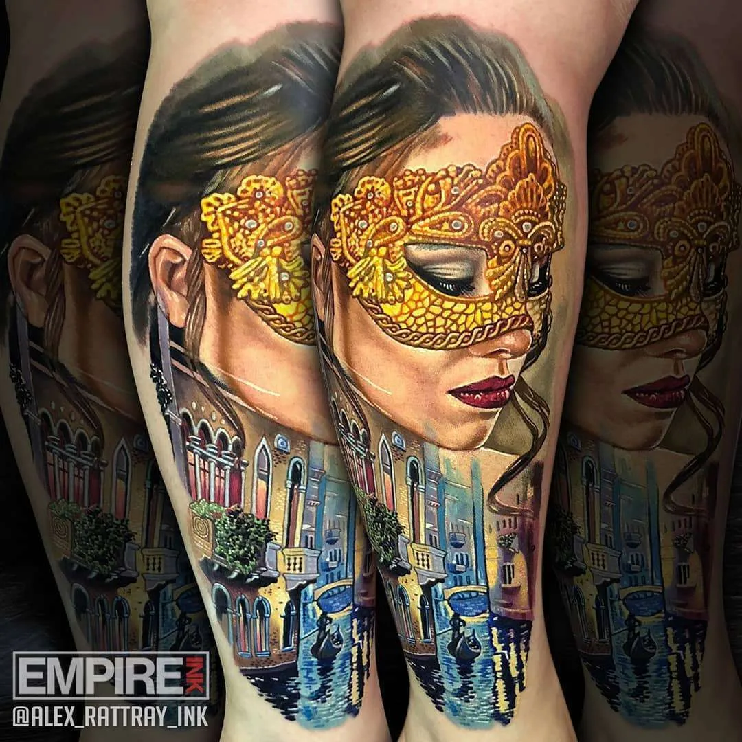 Tattoo artist Alex Rattray, authors style color portrait realism | United Kingdom