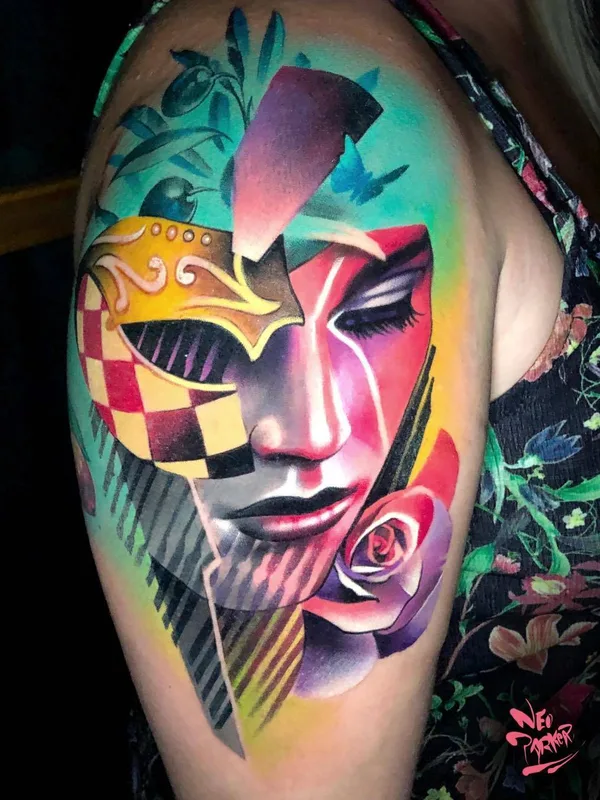 female color surrealism 타투 부위 upper arm #24815 | 타투이스트 Neo Parker (Rober Pedragosa)
