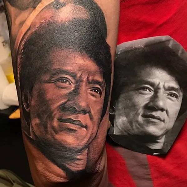 Portrait tattoo by Zhang Po