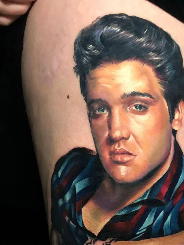 color realism tattoo auf thigh #24627 | Tätowierer Kirsten Pettitt