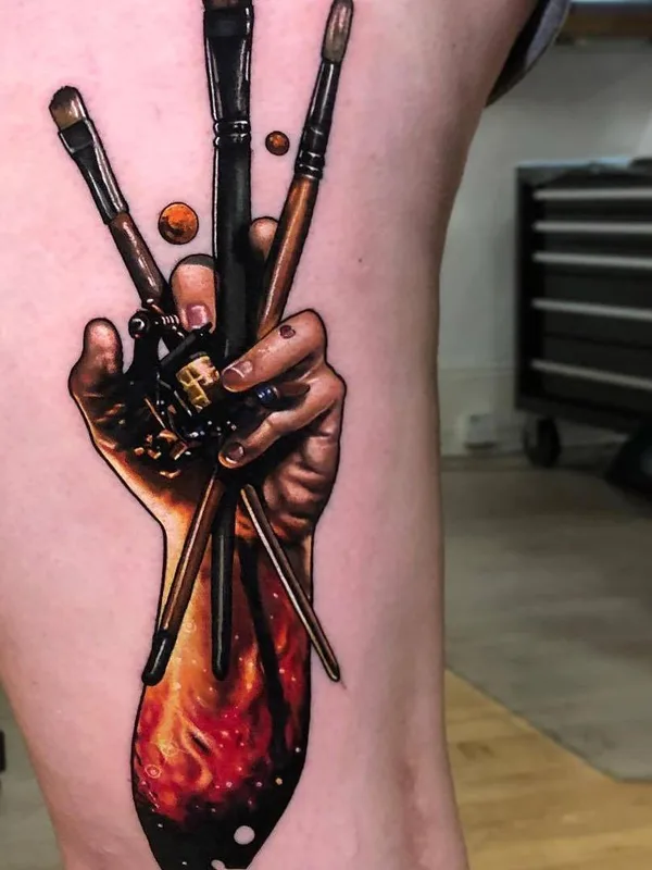 color realism tattoo auf thigh #24631 | Tätowierer Kirsten Pettitt