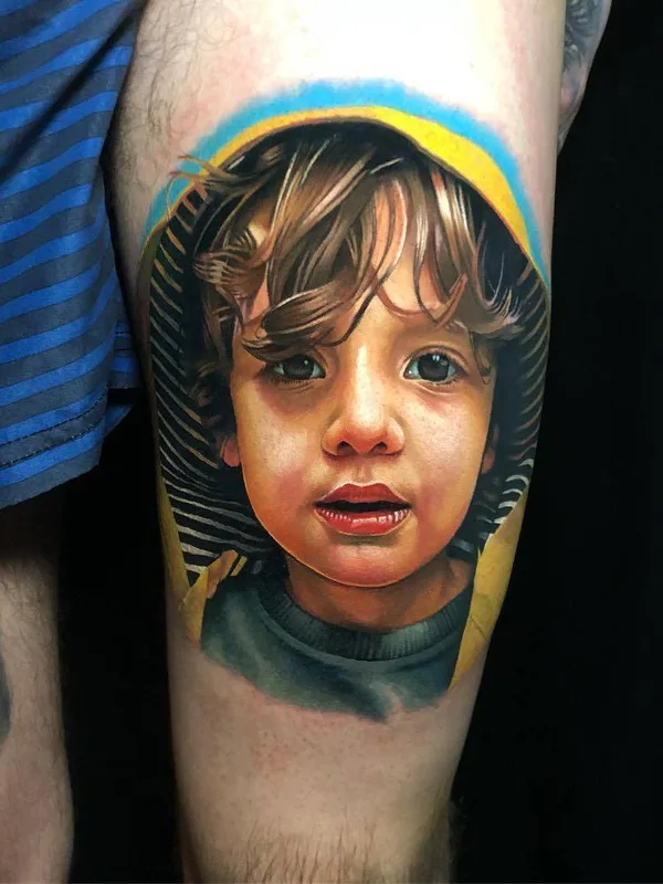 color realism tattoo auf thigh #24632 | Tätowierer Kirsten Pettitt
