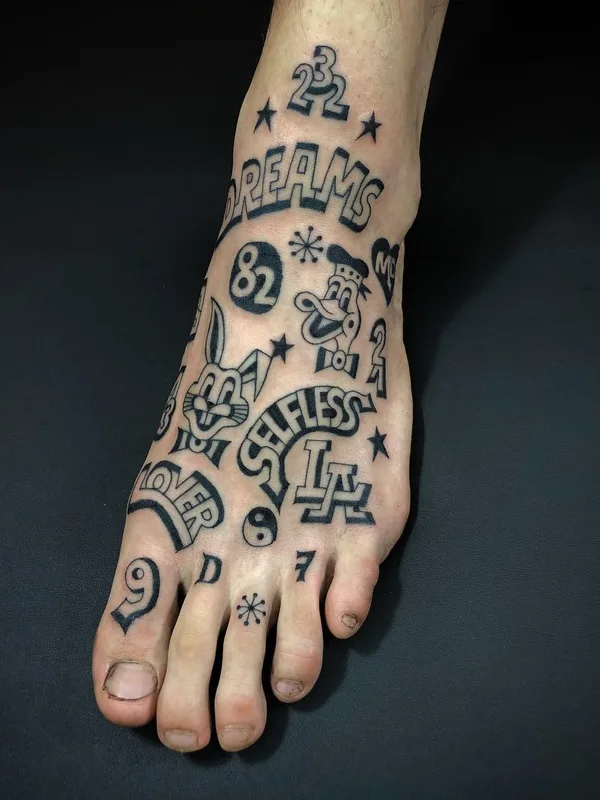 black blackwork tattoo on foot #26814 | Tattoo Artist Luxiano 31
