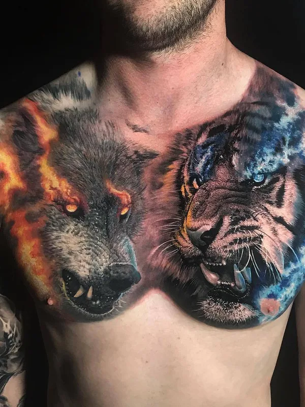 male color realism tattoo on chest #25144 | Tattoo Artist Chris Mata'afa