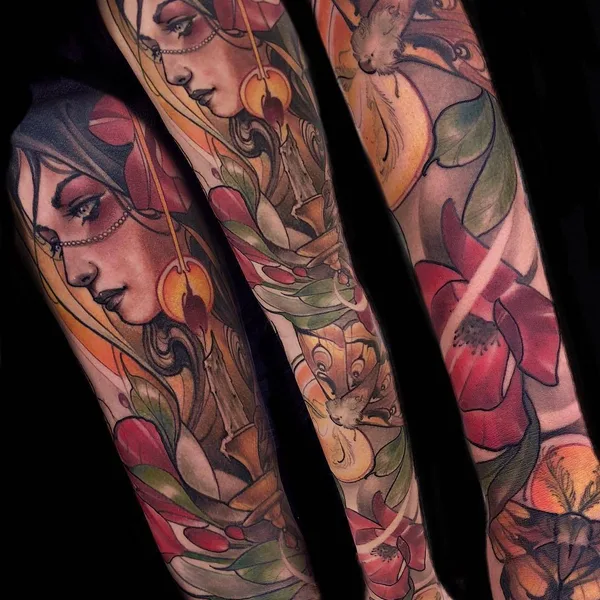Neo Traditional tattoo by Matt Tischler