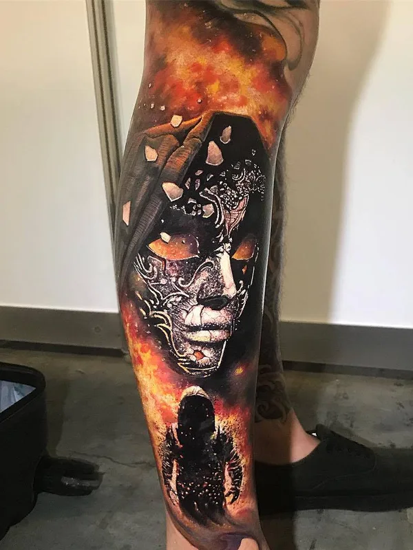 color realism tattoo on calf #25145 | Tattoo Artist Chris Mata'afa