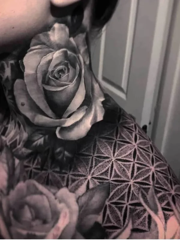 black and grey black and grey tattoo on neck #26052 | Tattoo Artist Nick Imms