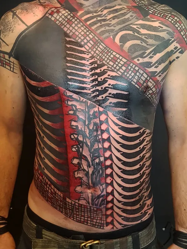 male color abstract tatuaje en full body #26693 | Tatuador Yonah Krank