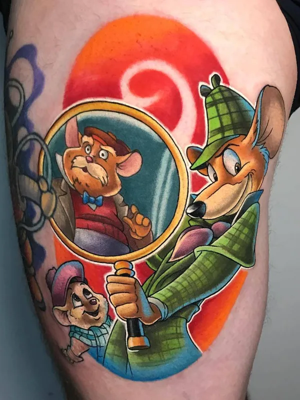 color cartoon tattoo on thigh #24797 | Tattoo Artist Brent Goudie