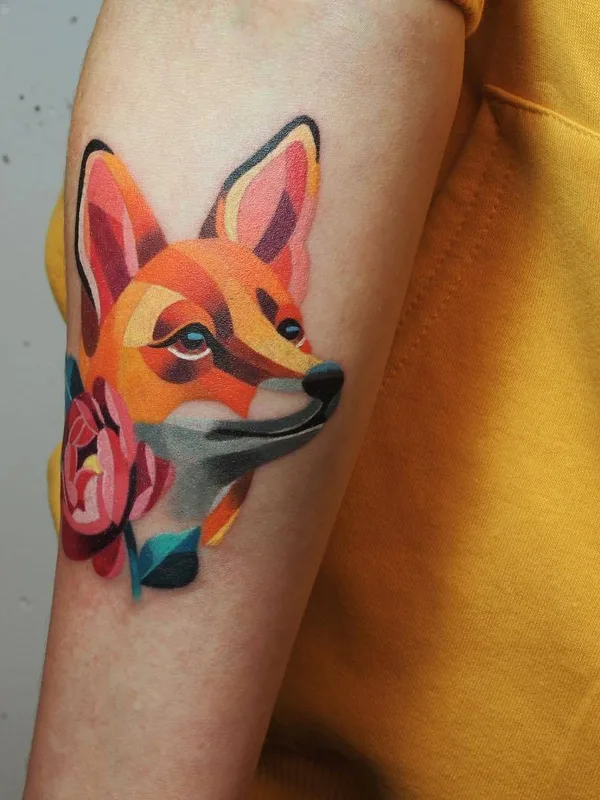 color geometric tattoo on forearm #25870 | Tattoo Artist Sasha Unisex