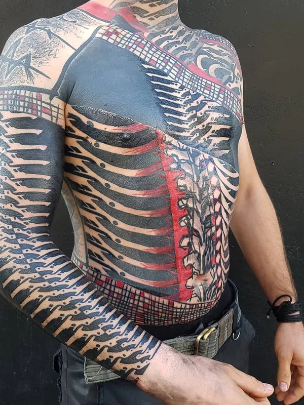 male color blackwork tatuaje en full body #26692 | Tatuador Yonah Krank