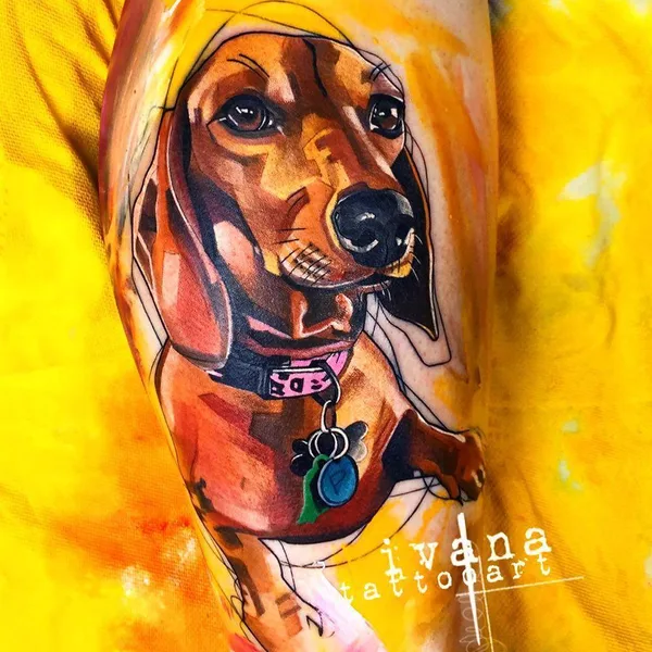 Watercolor tattoo by Ivana Belakova in Los Angeles