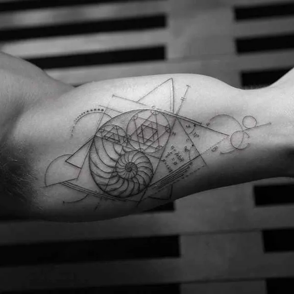 Geometric tattoo by Balazs Bercsenyi in New York City