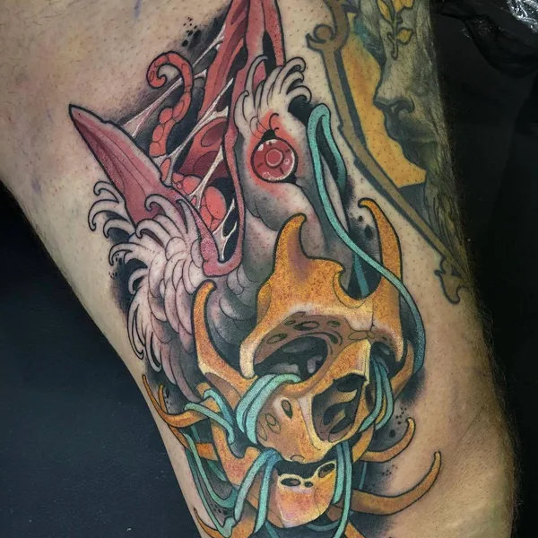 Neo Traditional tattoo by MOSH in Barcelona