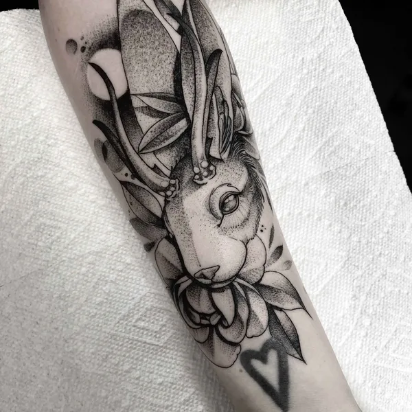 Dotwork tattoo by Taras Shtanko in Kyiv