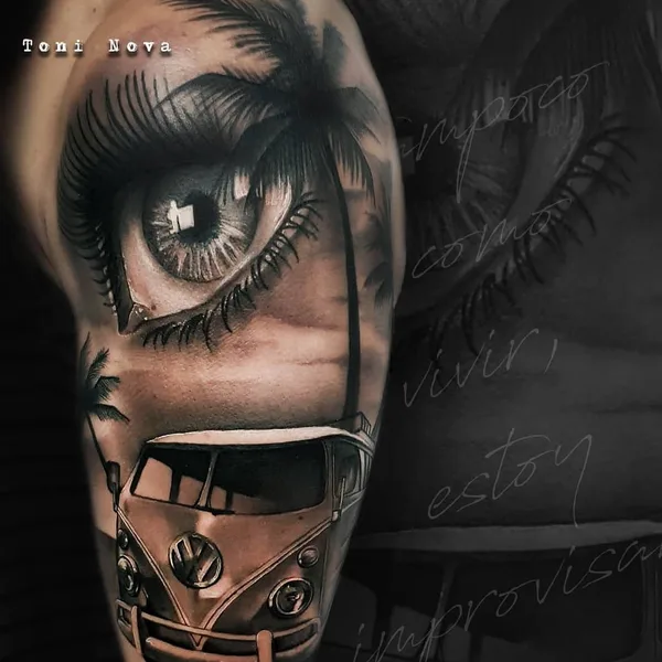 Portrait tattoo by Toni Nova in Barcelona