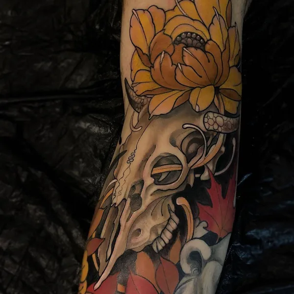 New School tattoo by Friedrich Übler