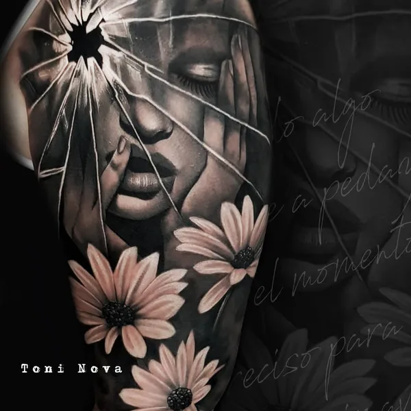 Portrait tattoo by Toni Nova in Barcelona