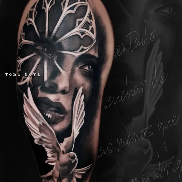 Portrait tattoo by Toni Nova in Barcelona
