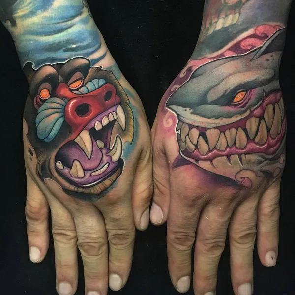 Нью Скул tattoo by Victor Chil in Barcelona