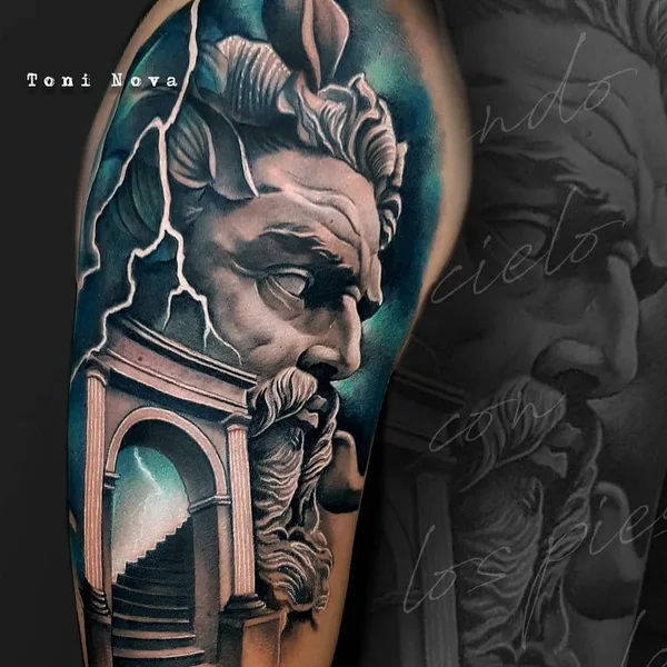 Portrait tattoo by Toni Nova in Barcelona