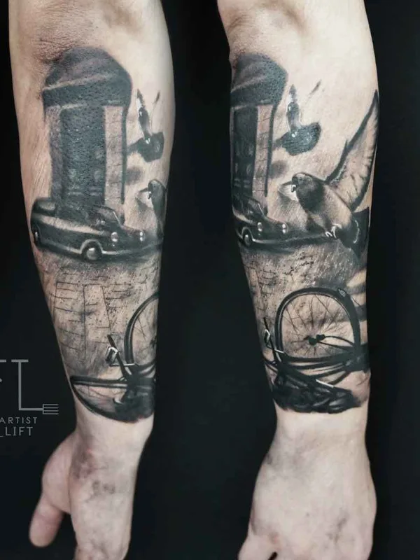 black and grey realism татуировка на forearm #14198 | Тату мастер Danis Lift