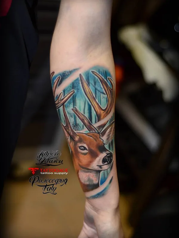 color realism tattoo on forearm #23388 | Tattoo Artist Юрец Удалец