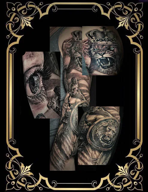 black and grey realism татуировка на full sleeve #75677 | Тату мастер ERIC M.