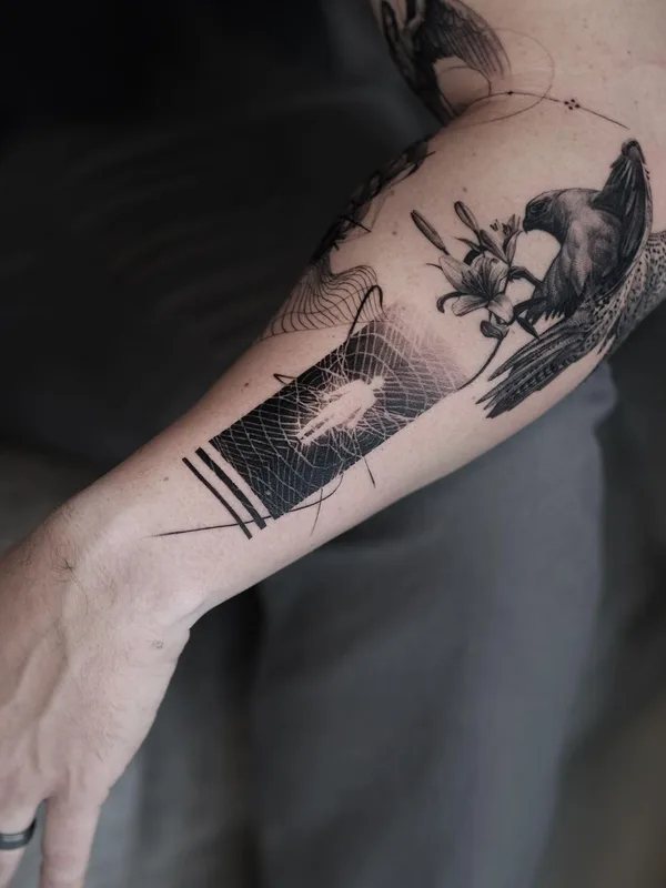 black and grey blackwork tattoo on forearm #75802 | Tattoo Artist Oscar Akermo