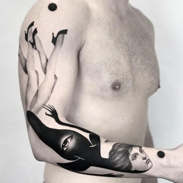 Surrealism tattoo by Matteo Nangeroni in Padova