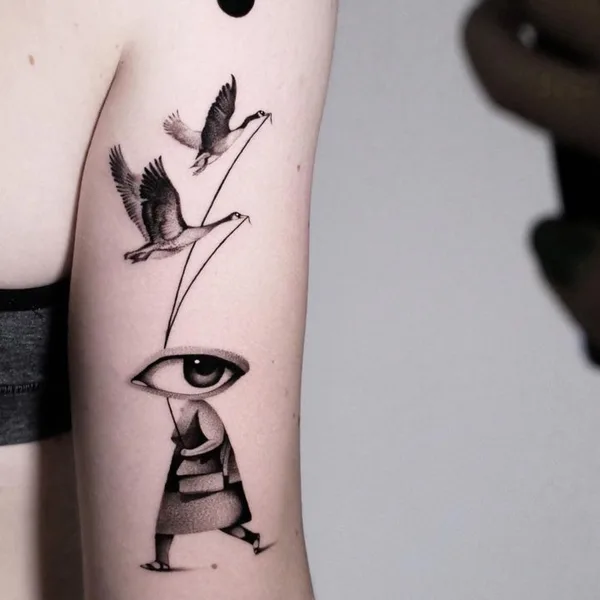 Surrealism tattoo by Matteo Nangeroni in Padova