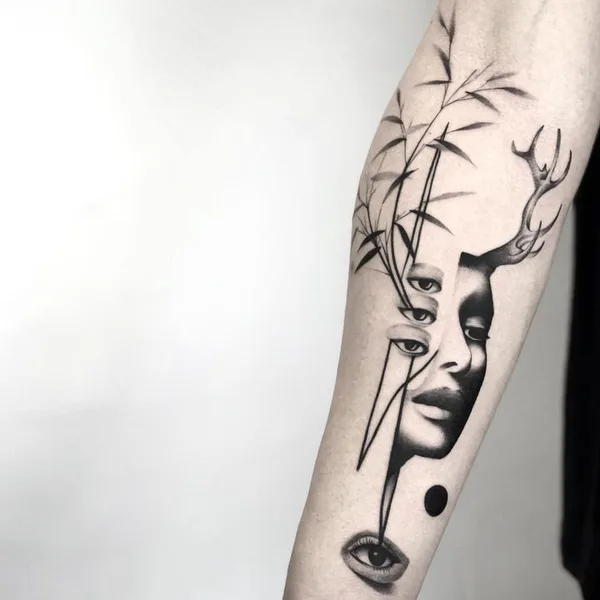 Surrealism tattoo by Matteo Nangeroni in Padova