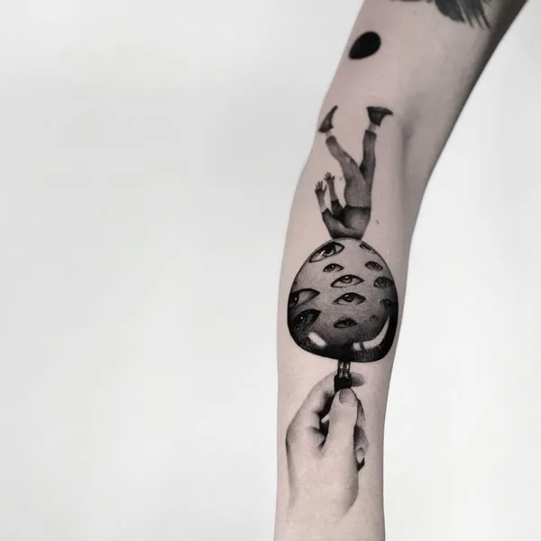 Surrealism tattoo by Matteo Nangeroni in Padova